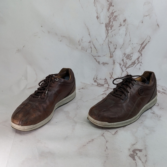 Foot Joy Golf Shoe Men 9 Versaluxe Brown Leather Spikeless Lace Up Cork 57253 FJ - Picture 4 of 14